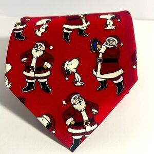 Tie Peanuts Snoopy and Santa holiday tie